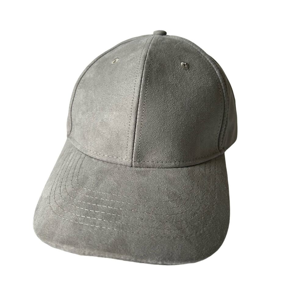 PX Clothing Gray Suede-Like Adjustable Baseball Hat Cap Unisex One Size New